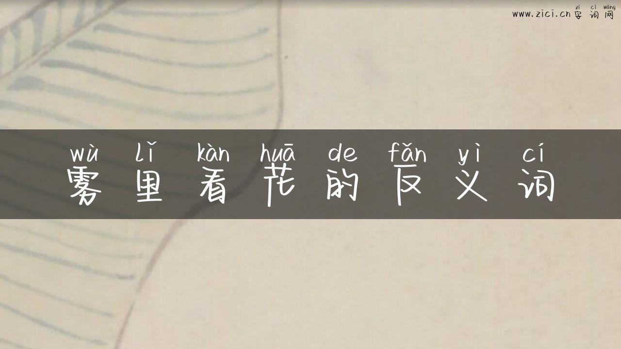 雾里看花的反义词