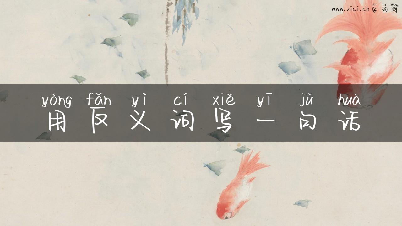 用反义词写一句话