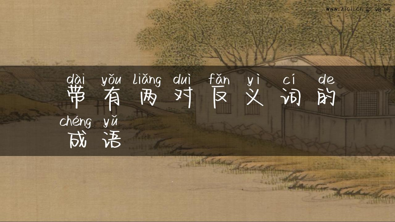 带有两对反义词的成语