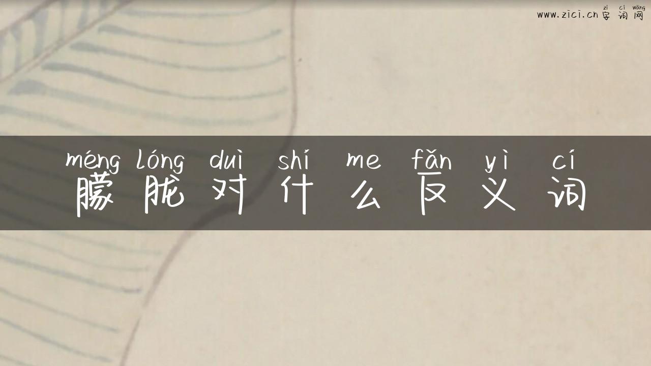 朦胧对什么反义词