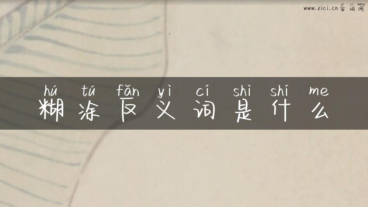糊涂反义词是什么