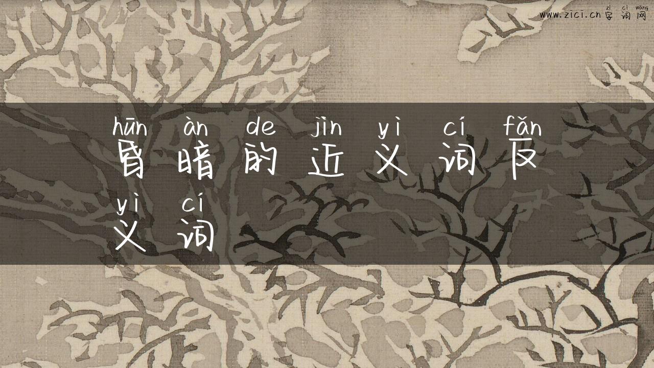 昏暗的近义词反义词