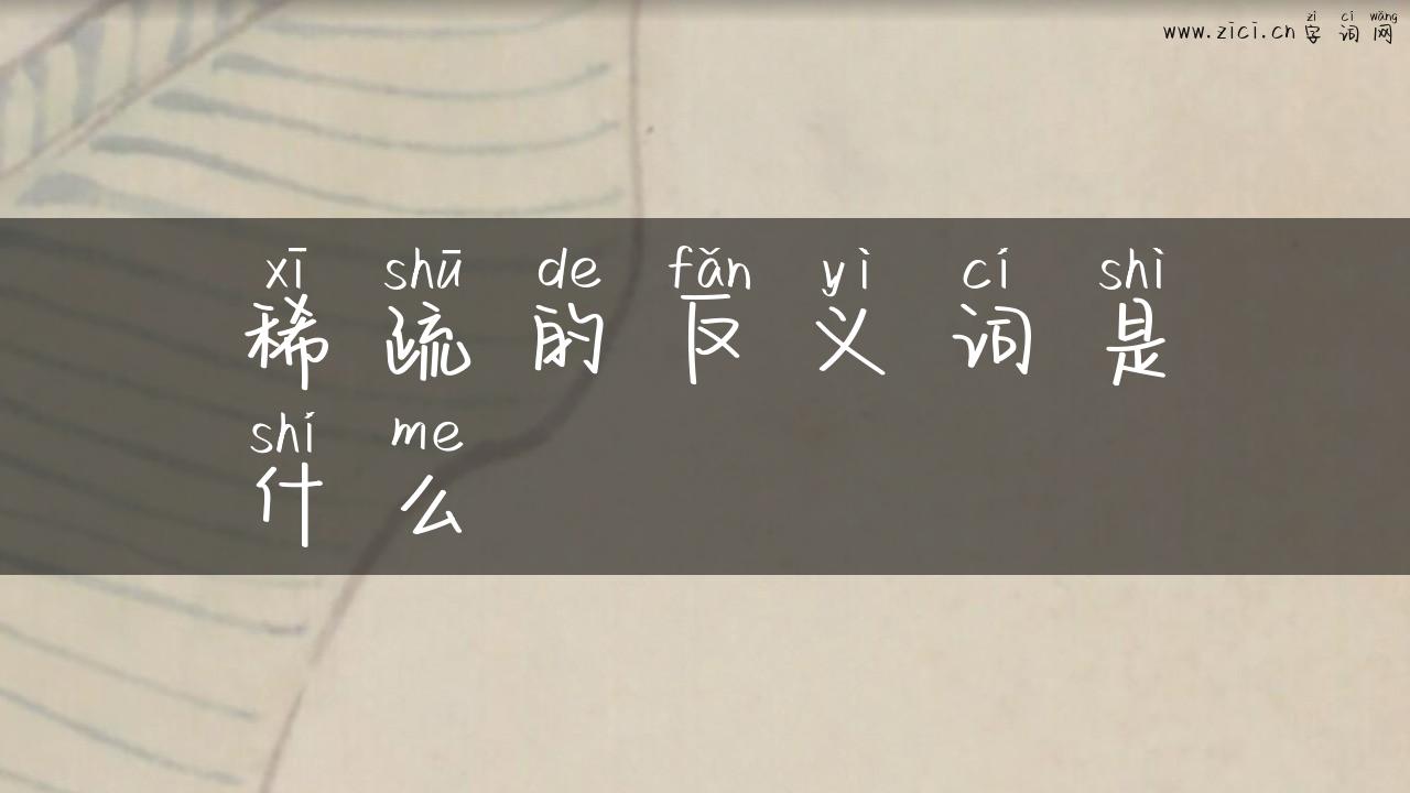 稀疏的反义词是什么