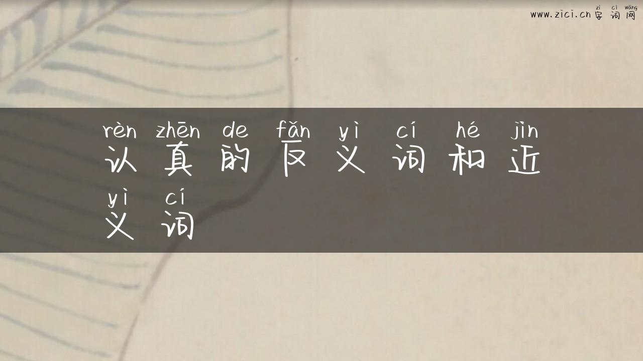 认真的反义词和近义词