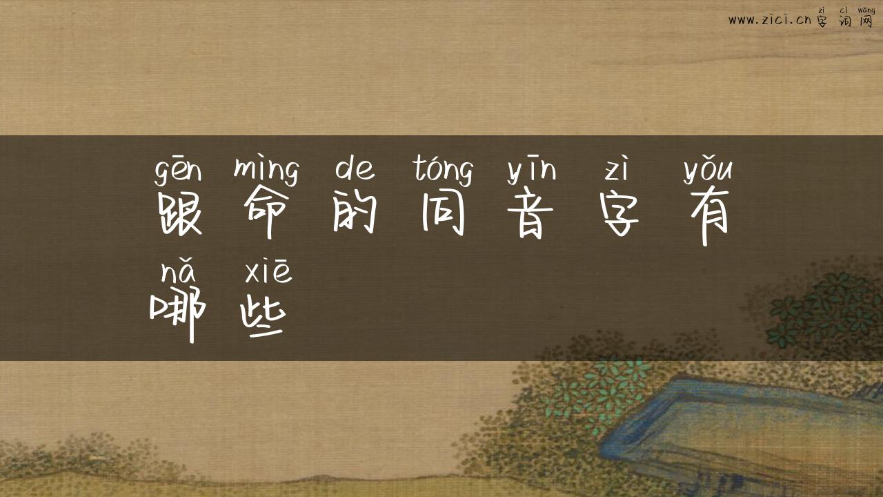 跟命的同音字有哪些