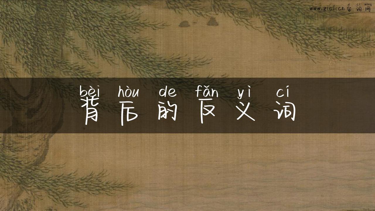 背后的反义词