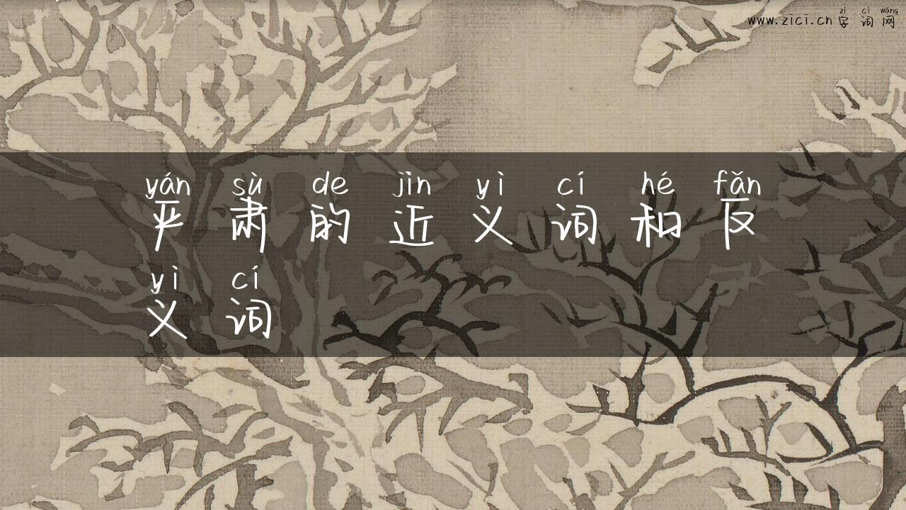 严肃的近义词和反义词