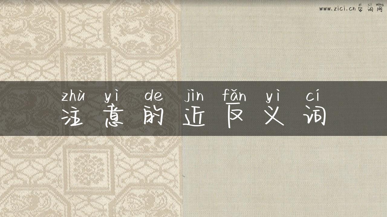 注意的近反义词