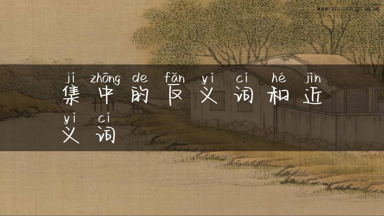 集中的反义词和近义词