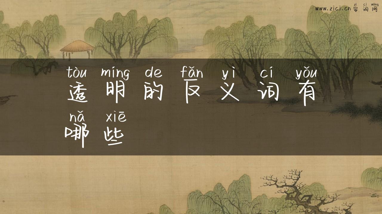 透明的反义词有哪些