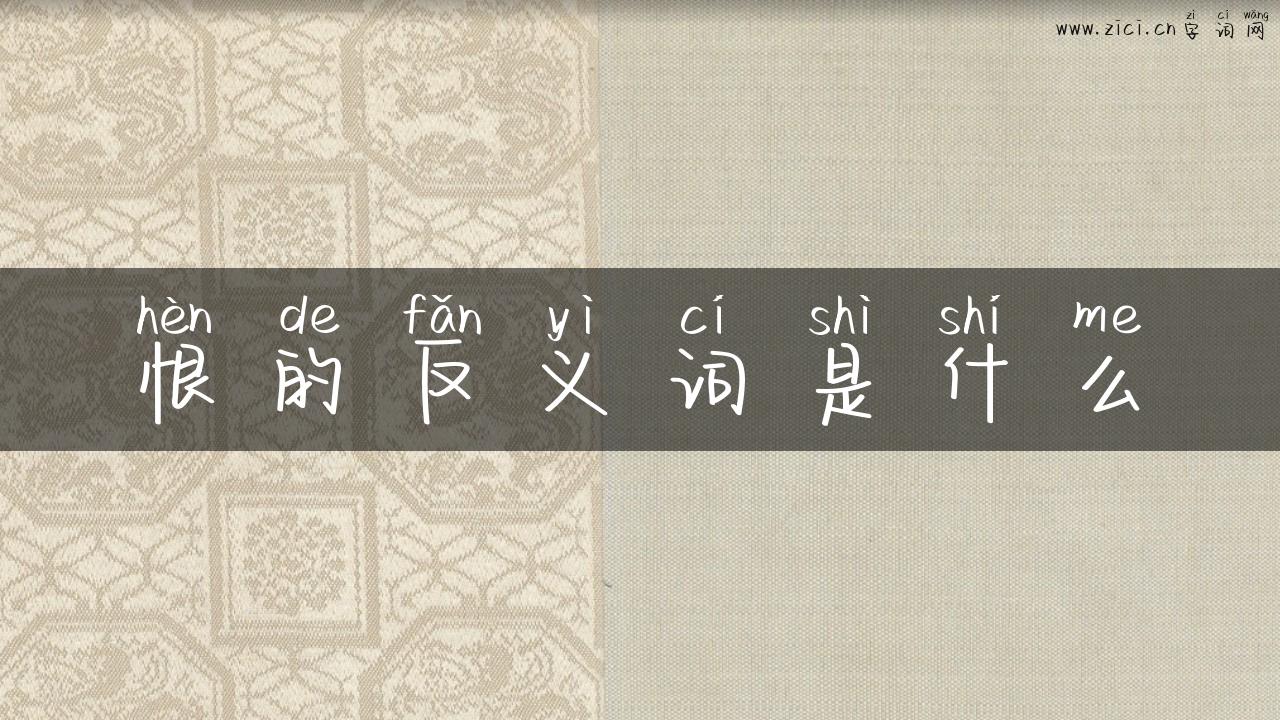 恨的反义词是什么