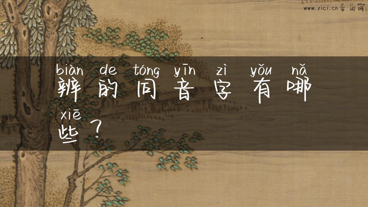 辨的同音字有哪些？