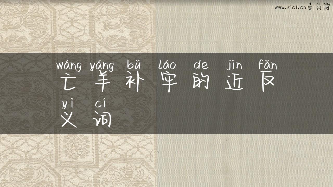 亡羊补牢的近反义词
