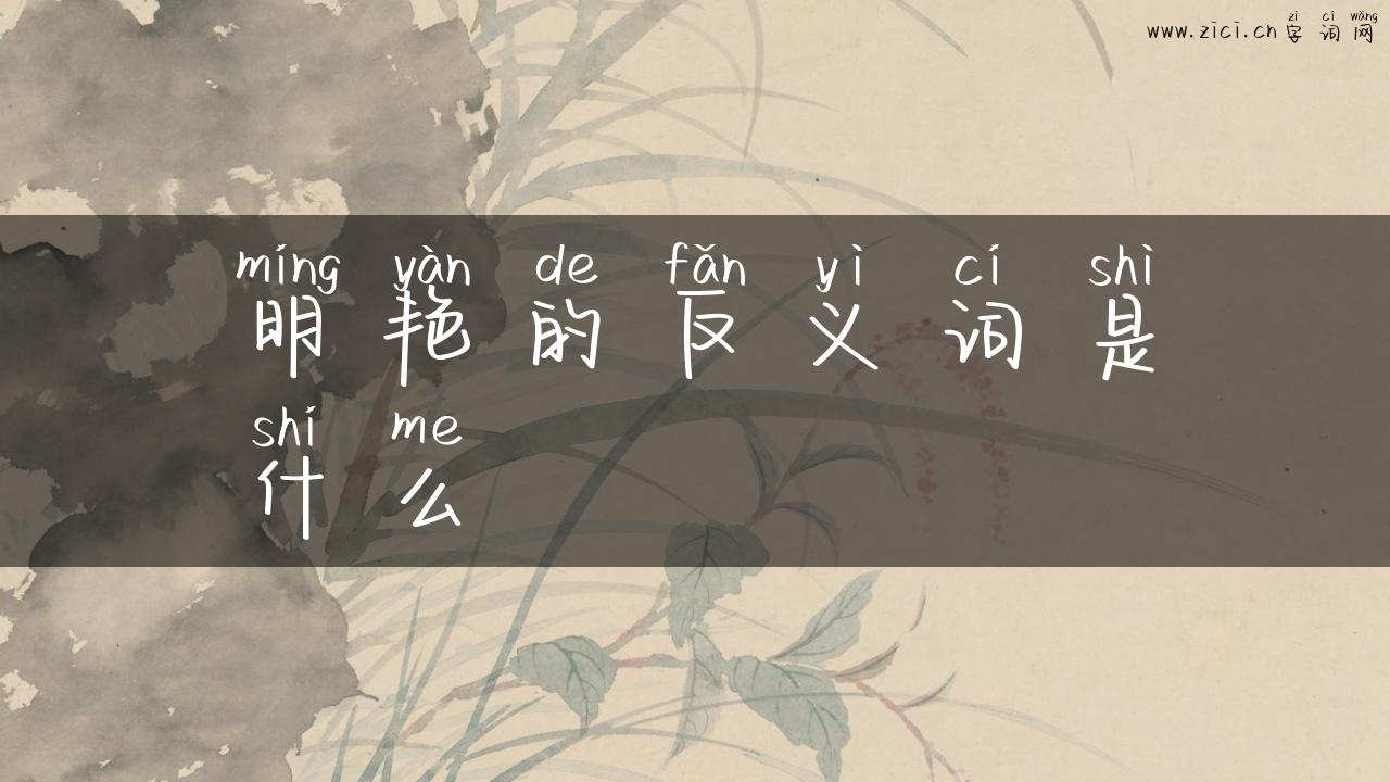 明艳的反义词是什么
