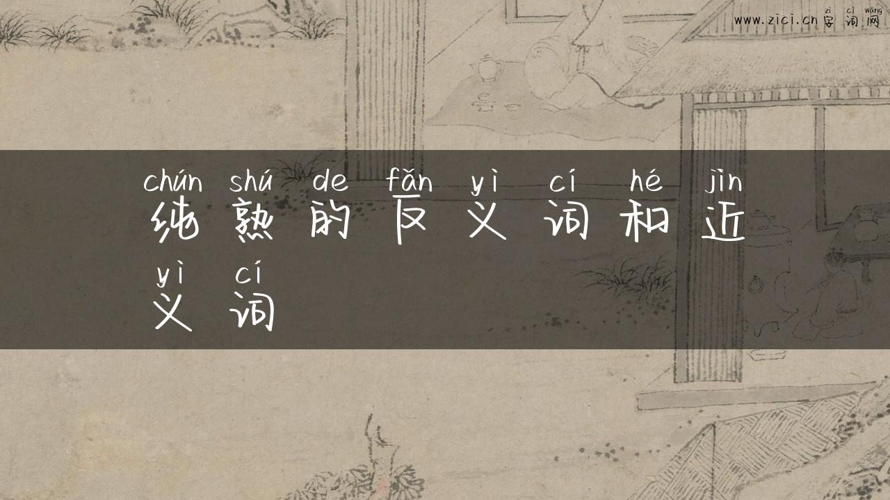 纯熟的反义词和近义词