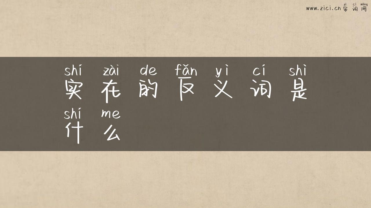 实在的反义词是什么