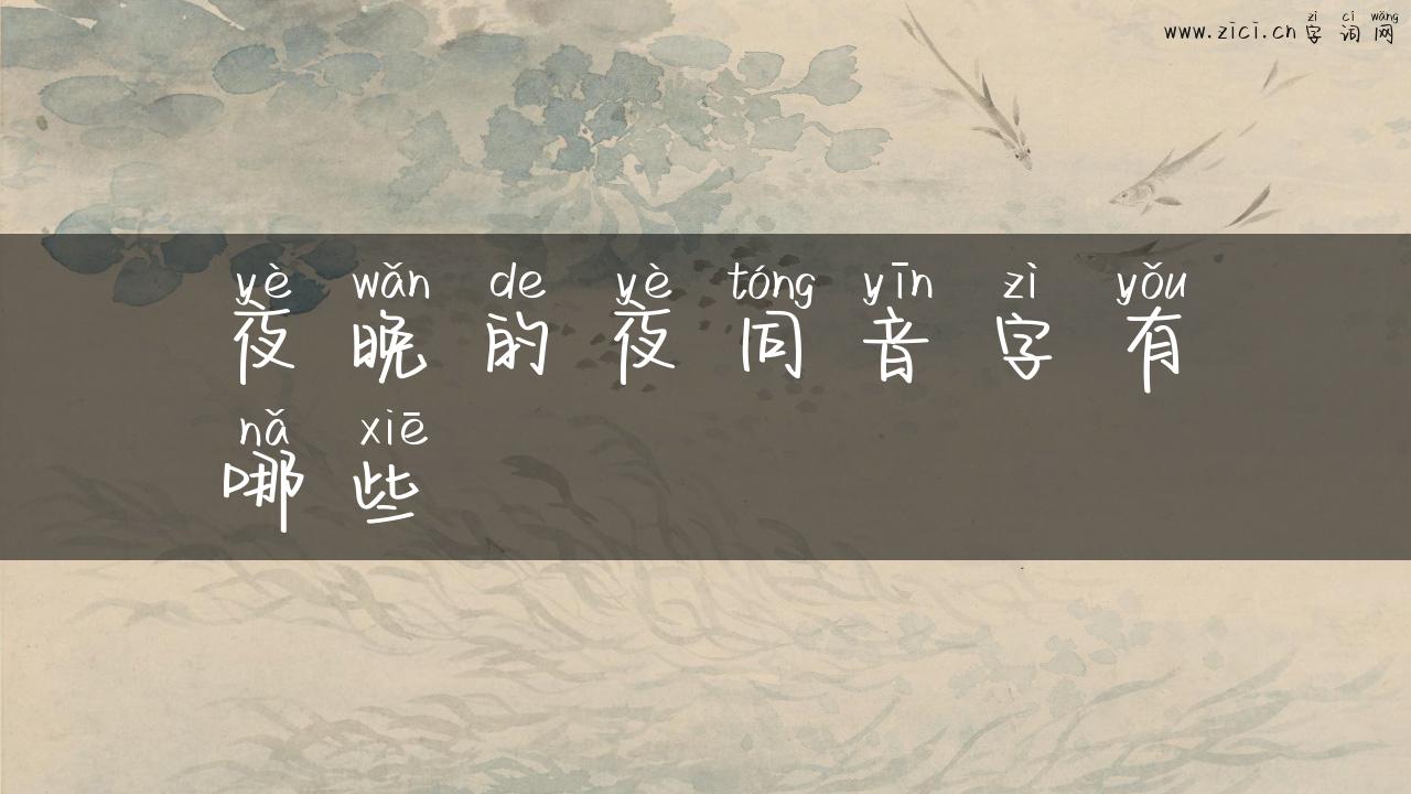 夜晚的夜同音字有哪些