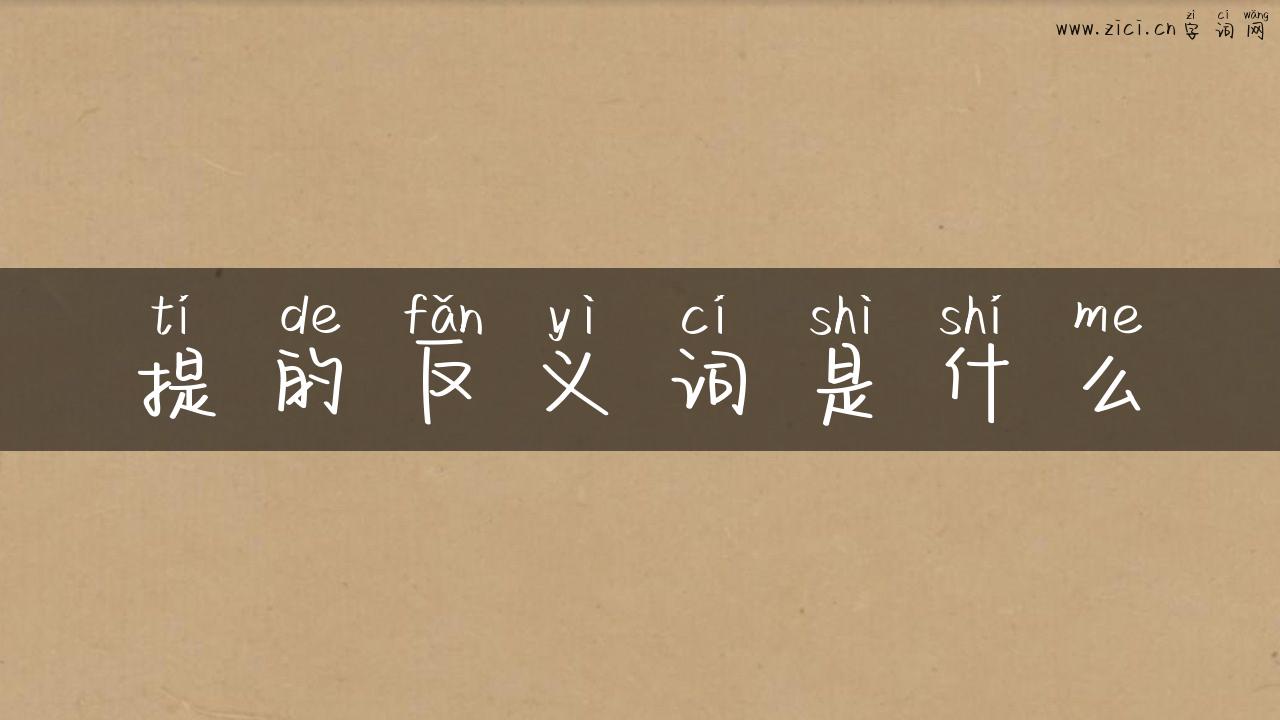 提的反义词是什么