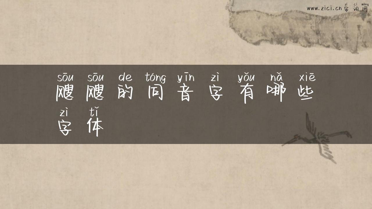 飕飕的同音字有哪些字体