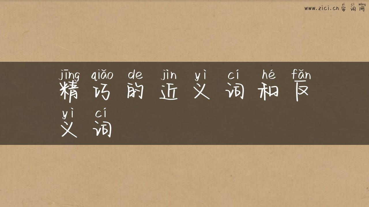 精巧的近义词和反义词