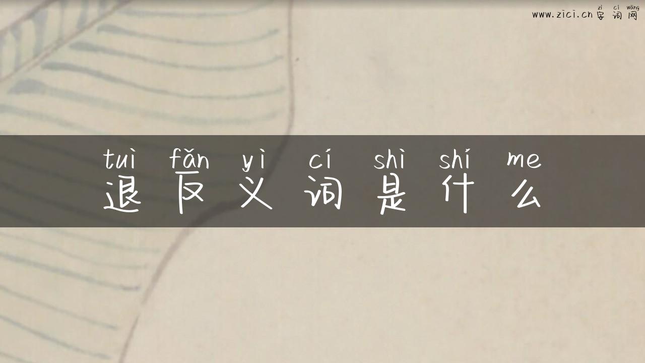 退反义词是什么