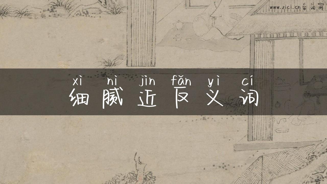 细腻近反义词
