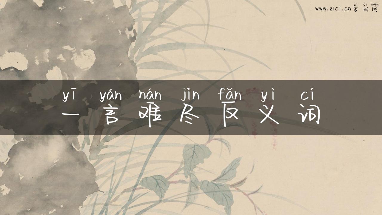 一言难尽反义词