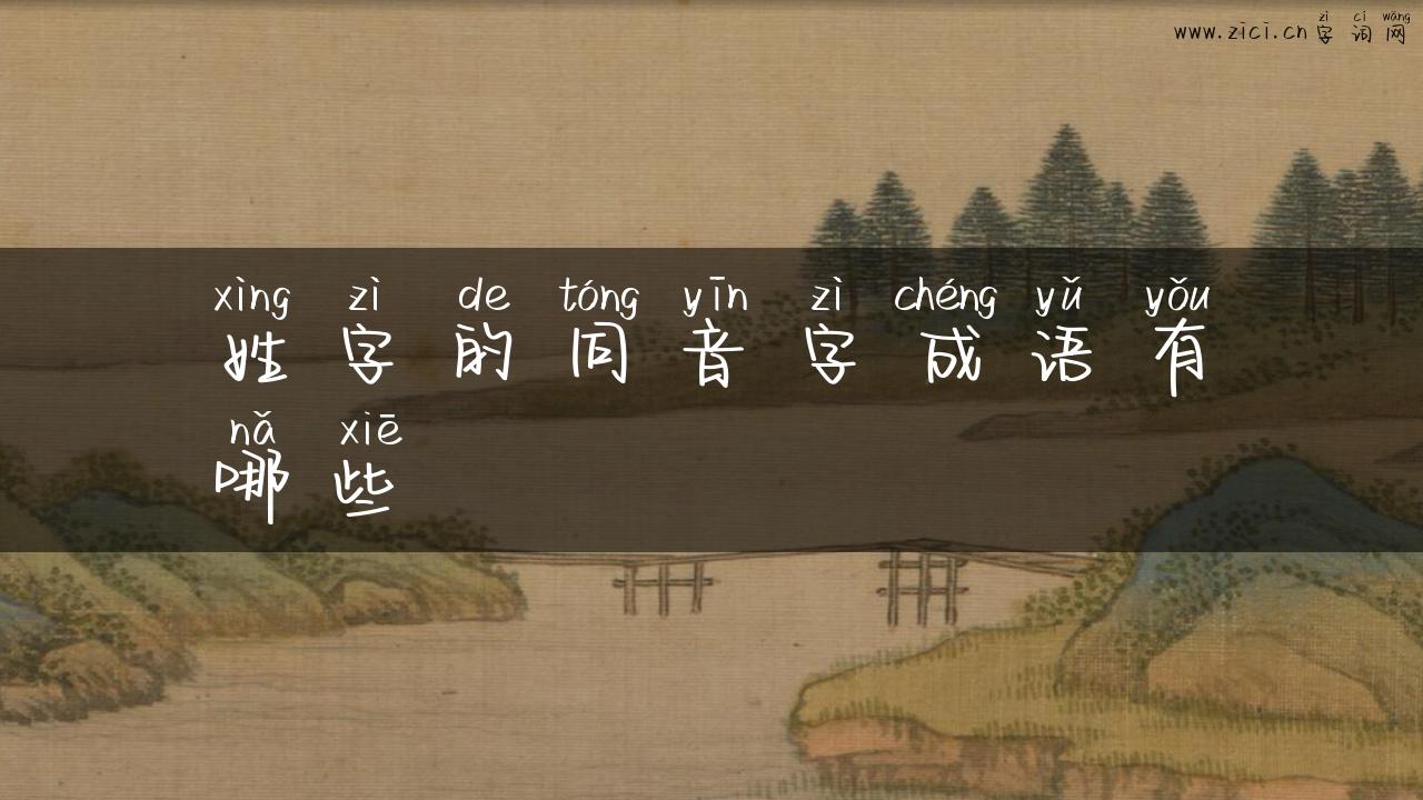 姓字的同音字成语有哪些