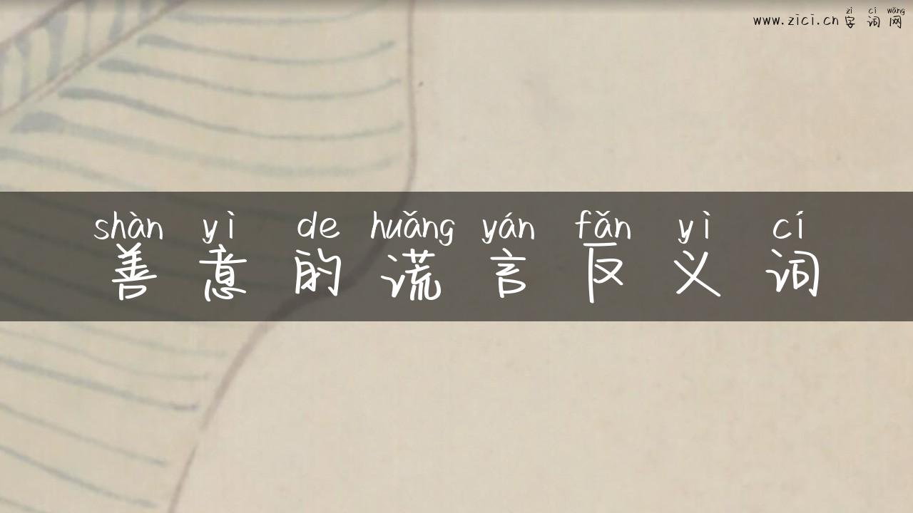 善意的谎言反义词