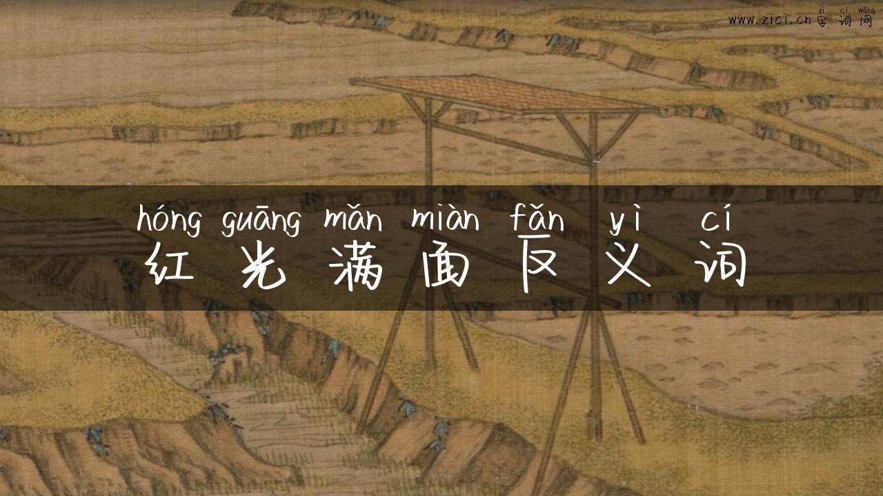 红光满面反义词