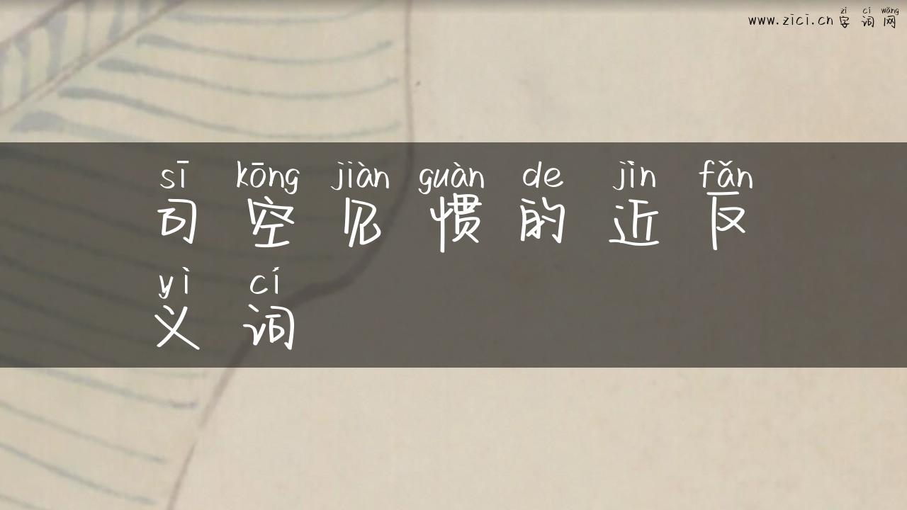司空见惯的近反义词