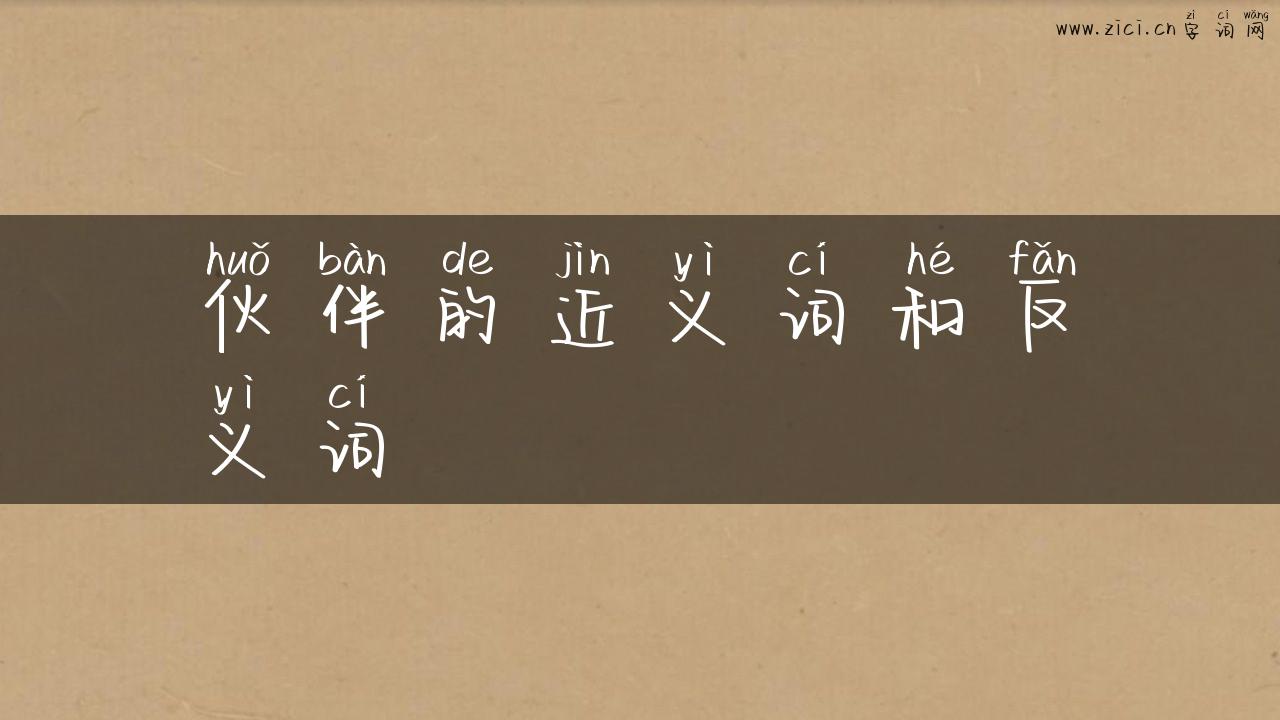 伙伴的近义词和反义词