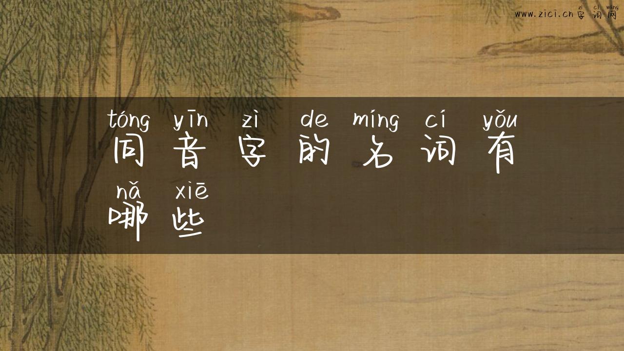同音字的名词有哪些