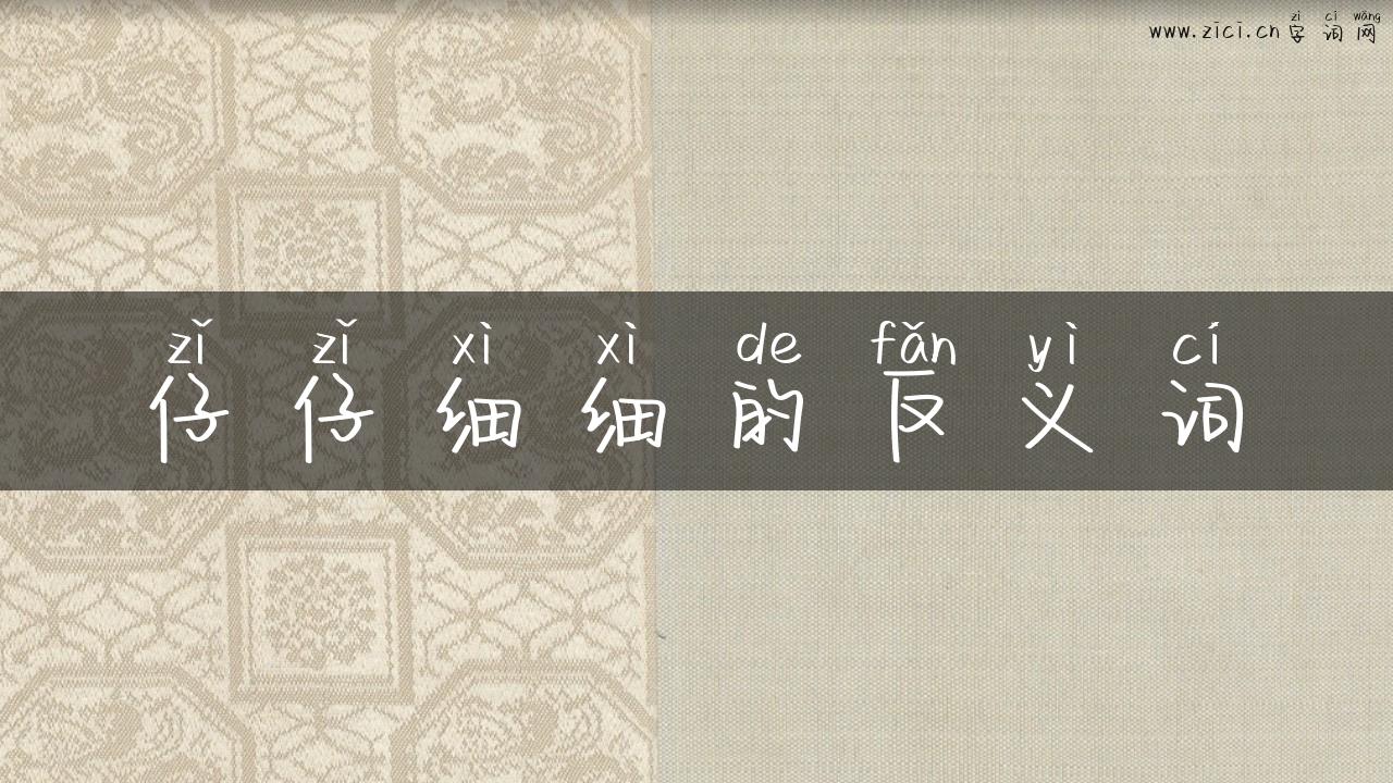 仔仔细细的反义词