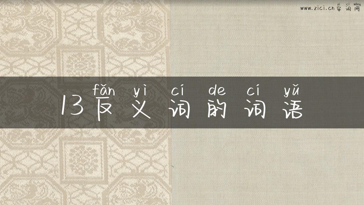 13反义词的词语