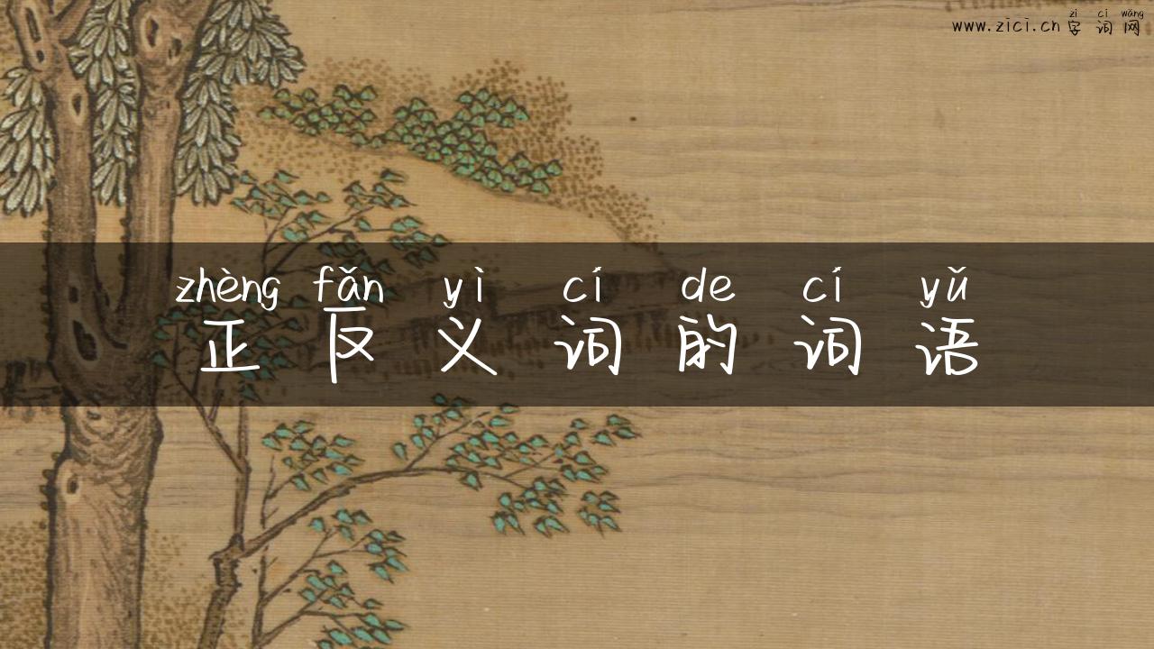 正反义词的词语