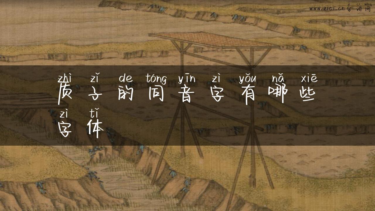 质子的同音字有哪些字体