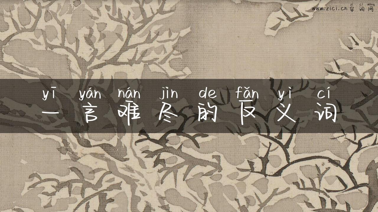 一言难尽的反义词