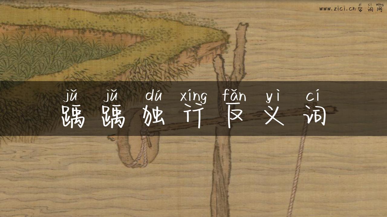 踽踽独行反义词