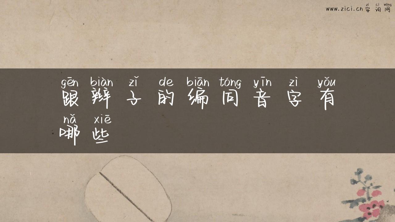 跟辫子的编同音字有哪些