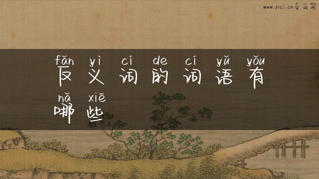 反义词的词语有哪些