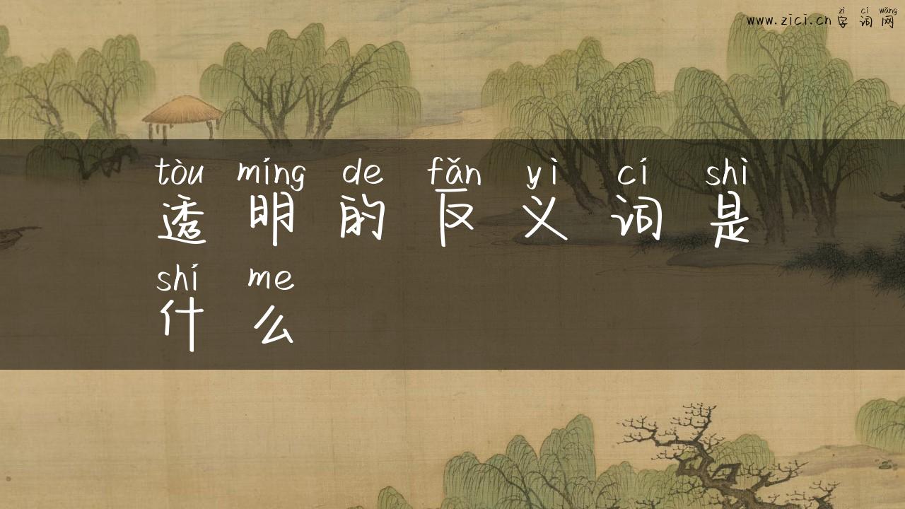 透明的反义词是什么