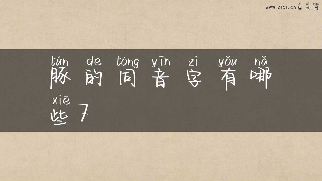 豚的同音字有哪些7