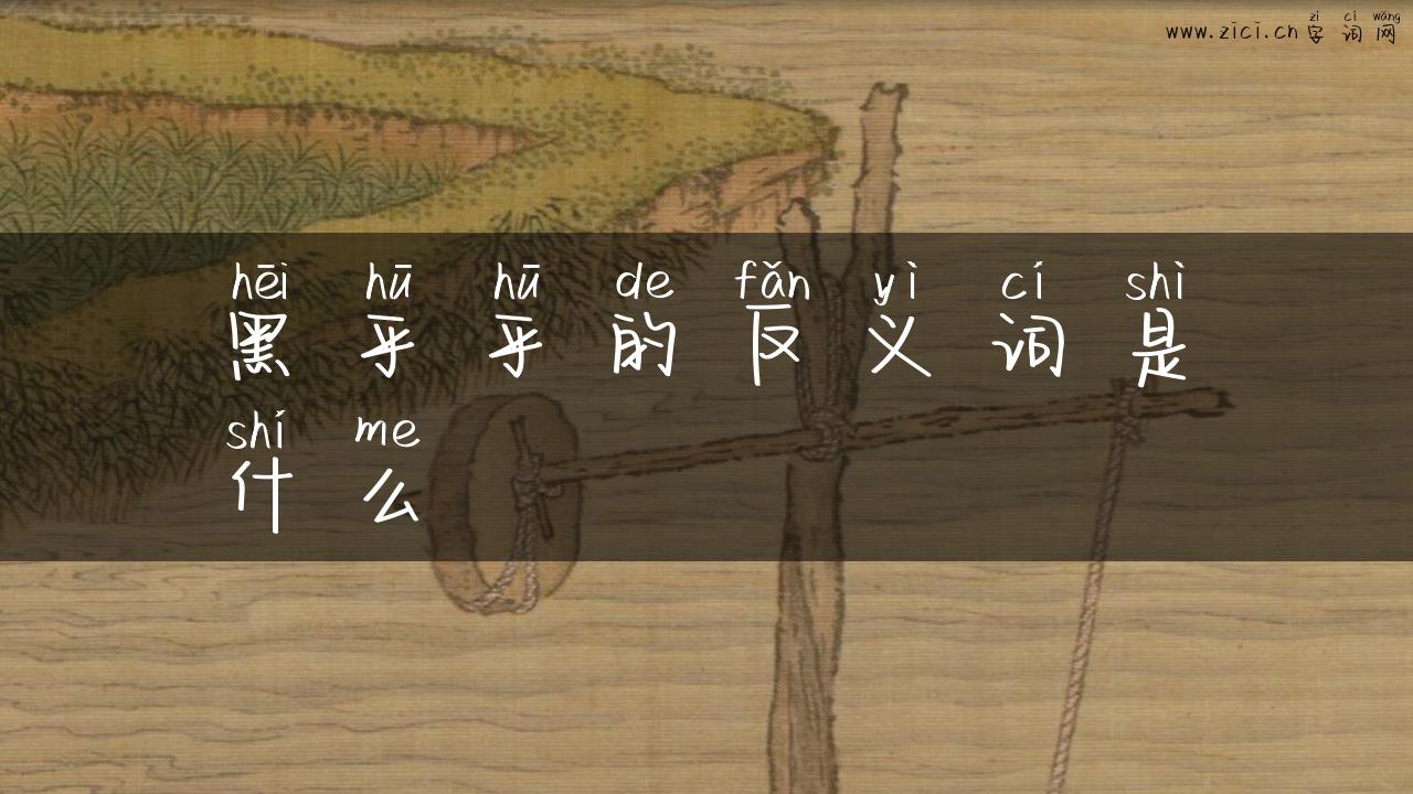 黑乎乎的反义词是什么