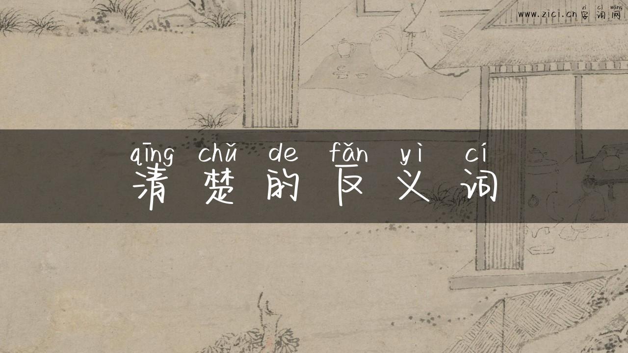 清楚的反义词