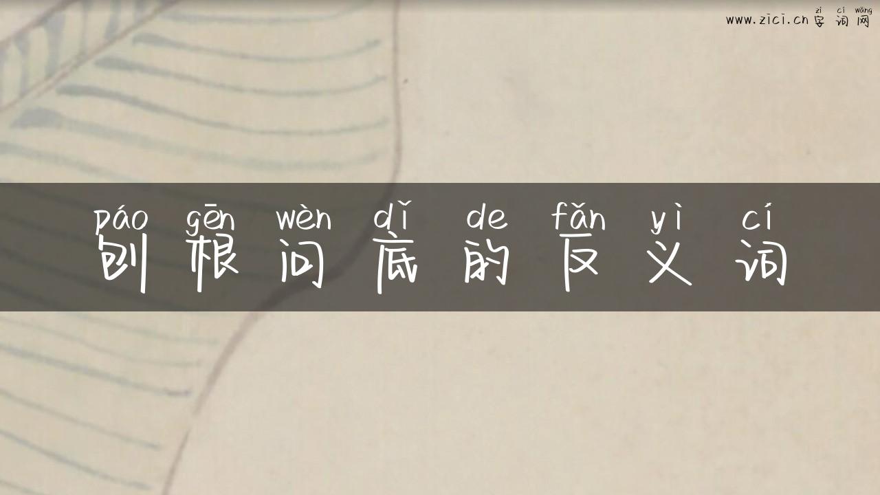 刨根问底的反义词