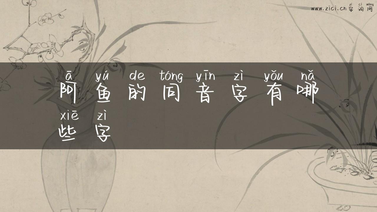 阿鱼的同音字有哪些字