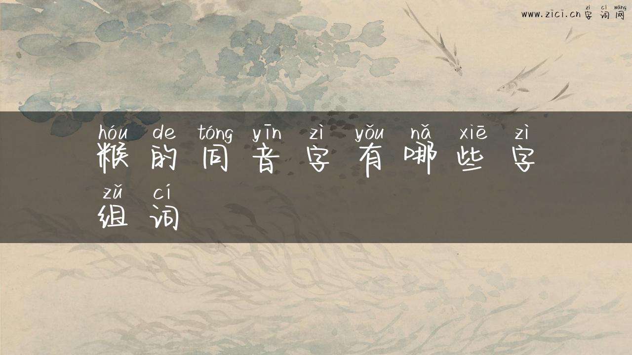糇的同音字有哪些字组词