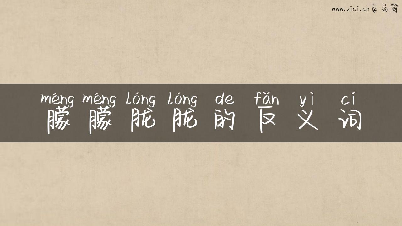 朦朦胧胧的反义词