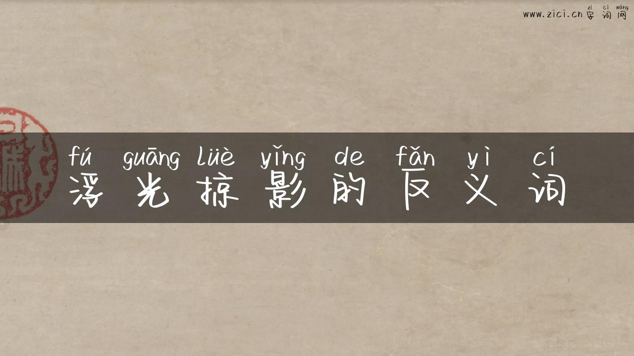 浮光掠影的反义词
